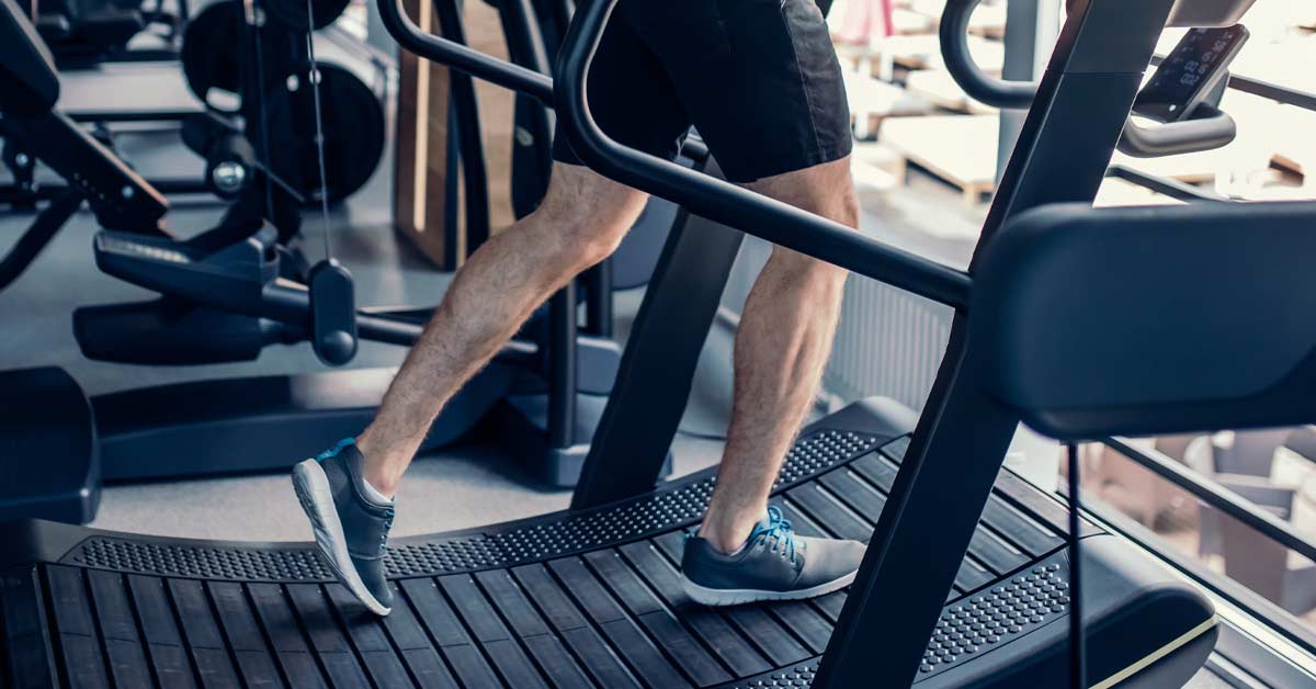 control your pace with a manual treadmill